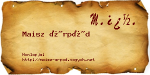 Maisz Árpád névjegykártya
